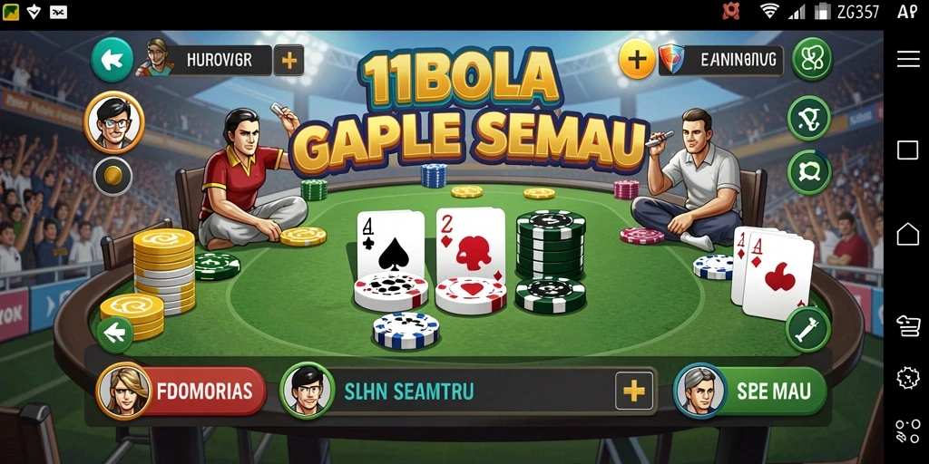 Tampilan gameplay Gaple yang menarik di 11BOLA.