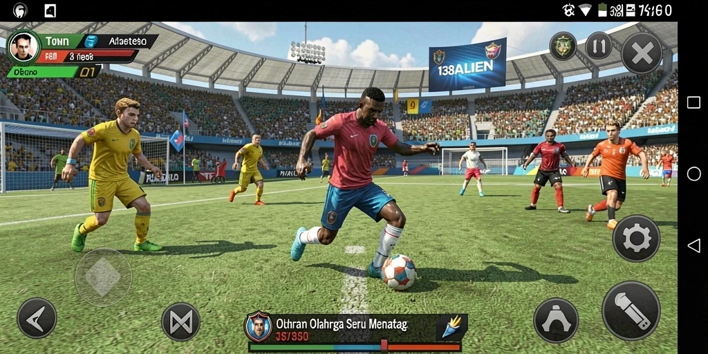 Screenshot gameplay 138ALIEN menampilkan aksi olahraga yang mendebarkan.