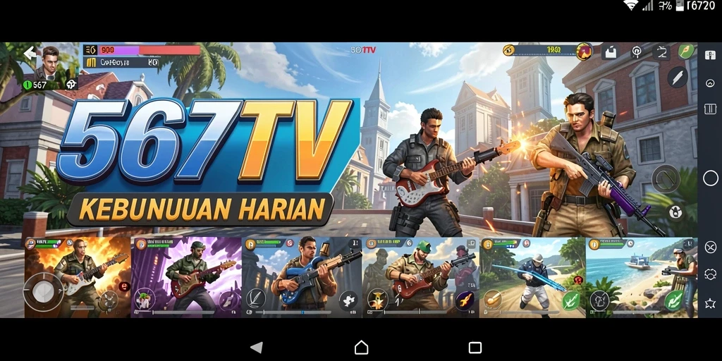 Tampilan antarmuka aplikasi 567TV yang modern dan intuitif.