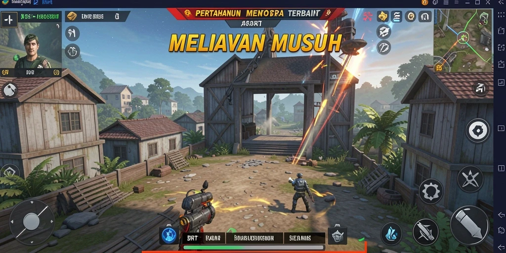 Screenshot gameplay 5RT dengan aksi menara pertahanan yang seru.