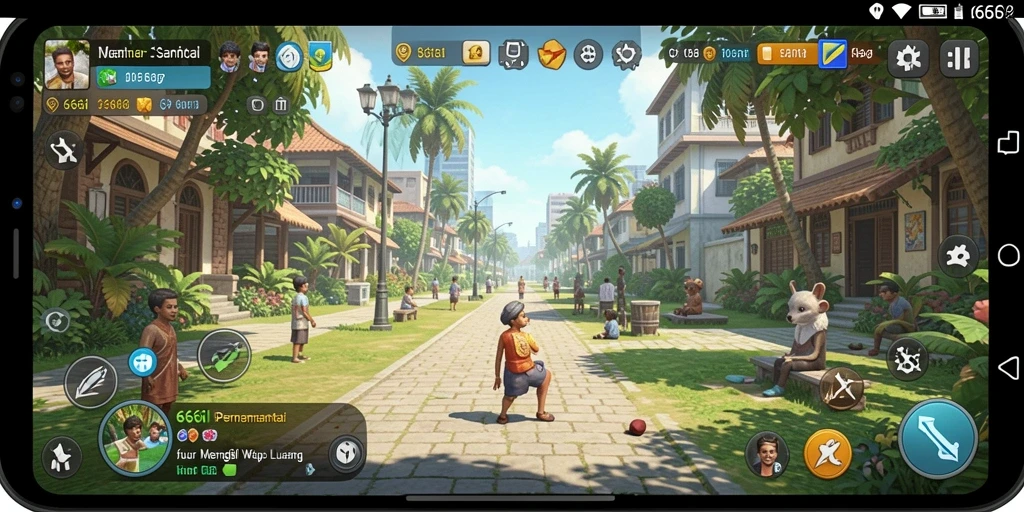 Tangkapan layar dari gameplay santai 666I yang penuh warna.