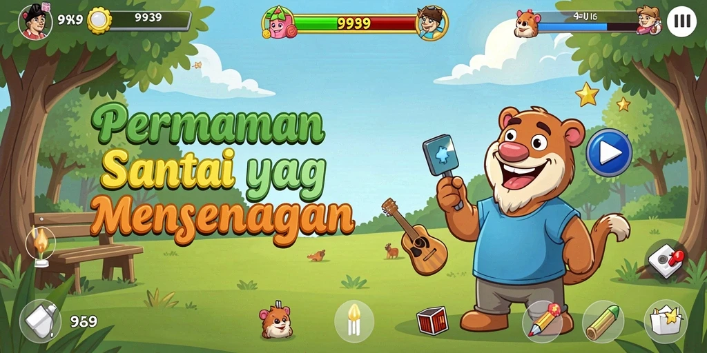 Tampilan gameplay santai dalam 9939 yang menghibur.
