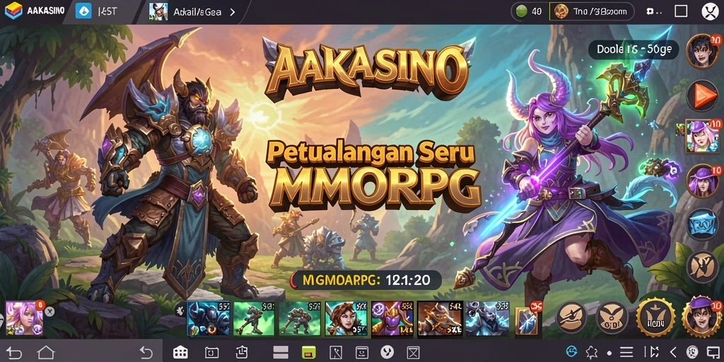 Tangkapan layar utama AAKASINO menampilkan momen seru dalam petualangan MMORPG.