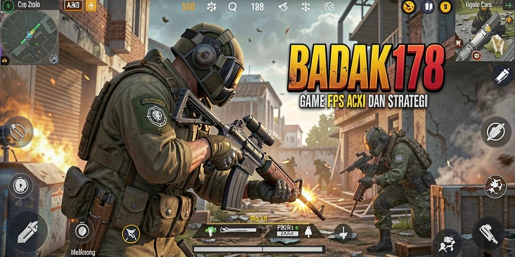 Tampilan gameplay intens dan aksi menembak di BADAK178.