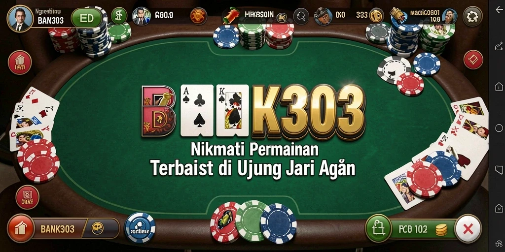 Screenshot gameplay BANK303 menampilkan momen seru permainan poker.