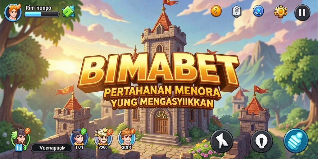 Screenshot gameplay BIMABET menampilkan aksi Tower Defense yang seru.