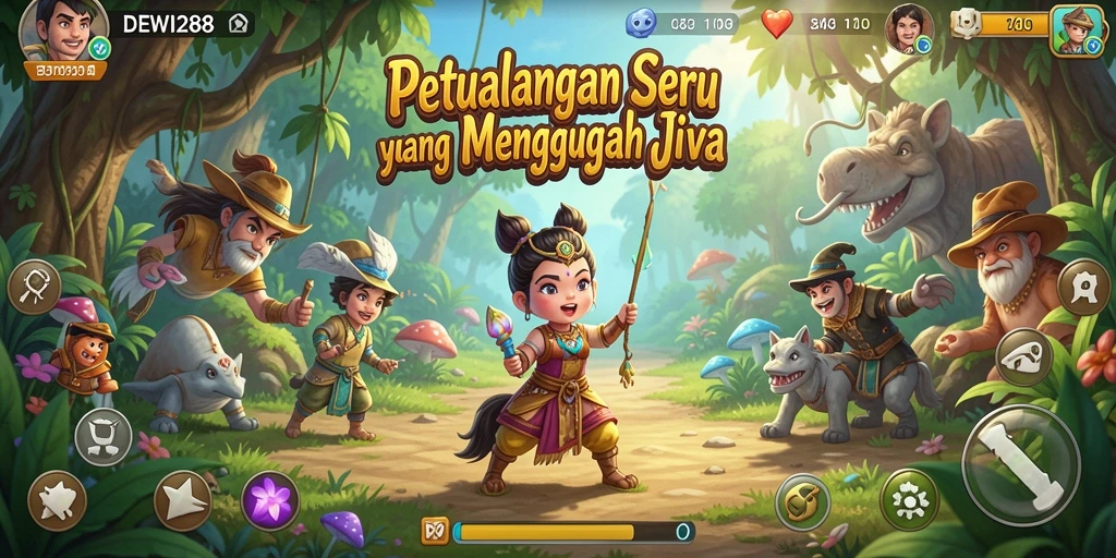 Tampilan gameplay seru dari DEWI288 dalam suasana petualangan yang mendebarkan.