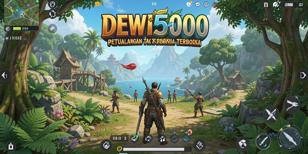 Gameplay DEWI5000 menampilkan eksplorasi dunia terbuka yang dinamis.