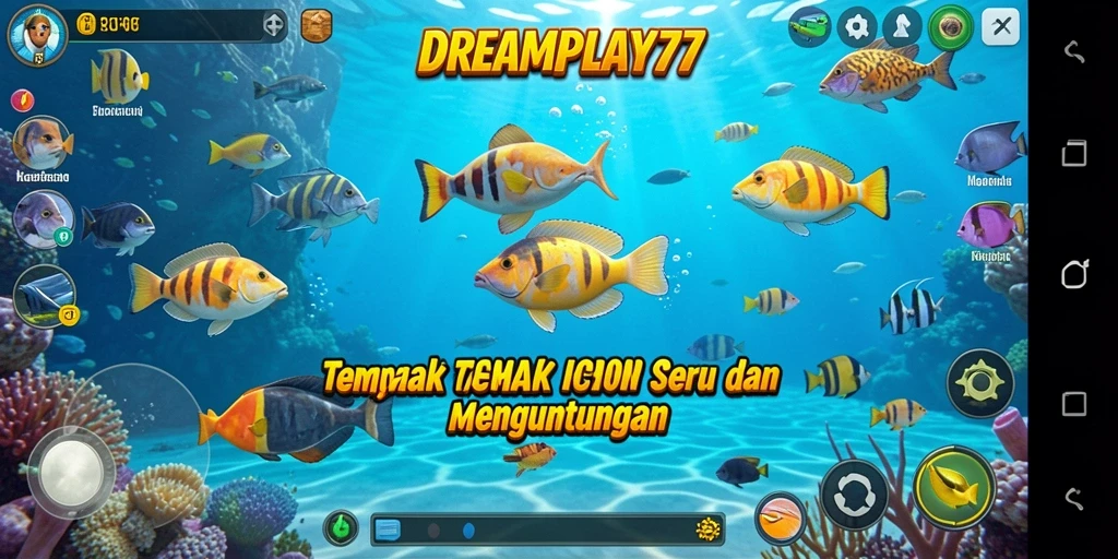 Tampilan gameplay seru berburu ikan di DREAMPLAY77.