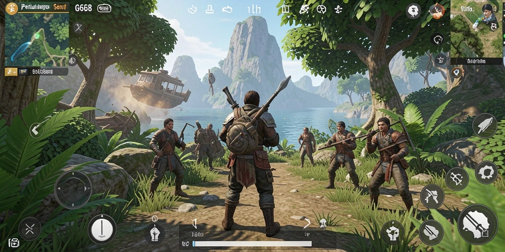 Tampilan menarik dari gameplay G668 di dunia terbuka.