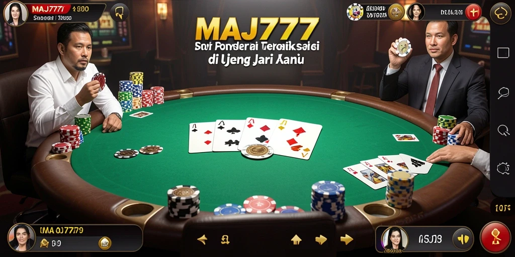 Tampilan gameplay poker seru dan menarik di MAJ777.