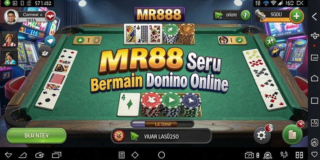 Screenshot menunjukkan gameplay seru Domino di MR888.