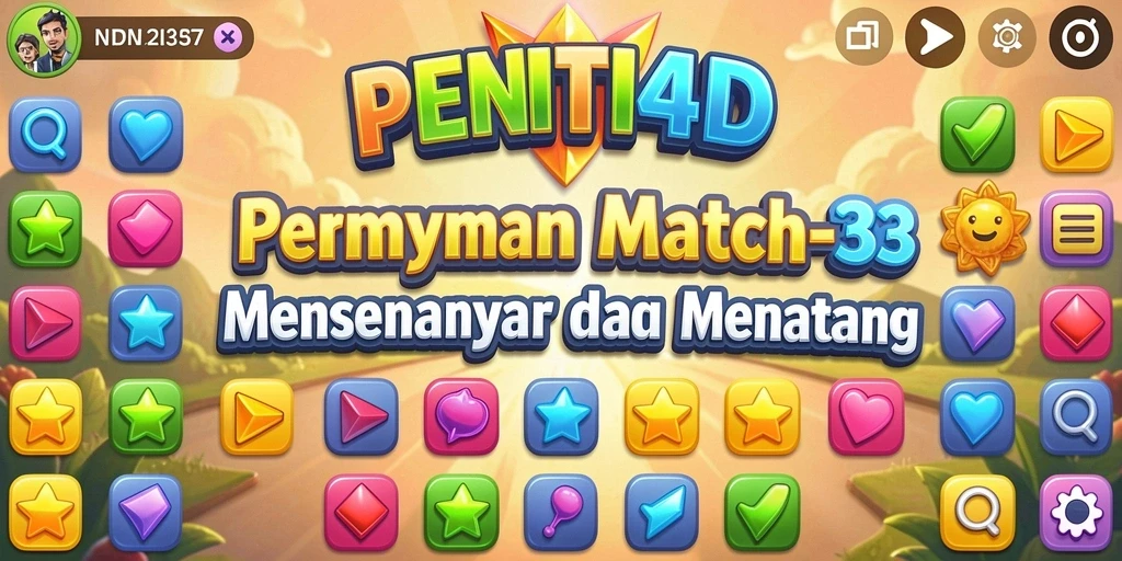 Screenshot gameplay <strong>PENITI4D</strong> yang menampilkan aksi match-3 yang seru dan interaktif.