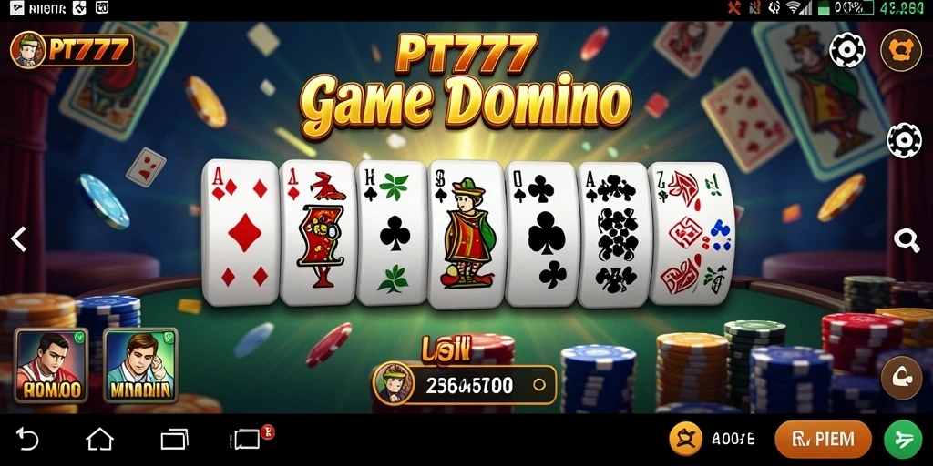 Screenshot gameplay PT777 menampilkan suasana seru permainan Domino.