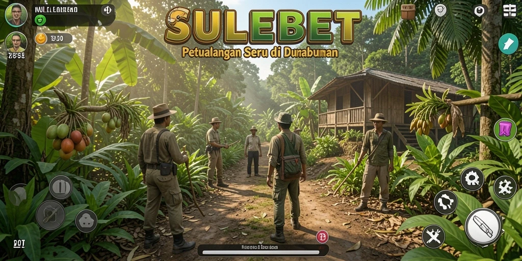 Tampilan gameplay SULEBET dengan ladang yang subur dan hewan ternak.