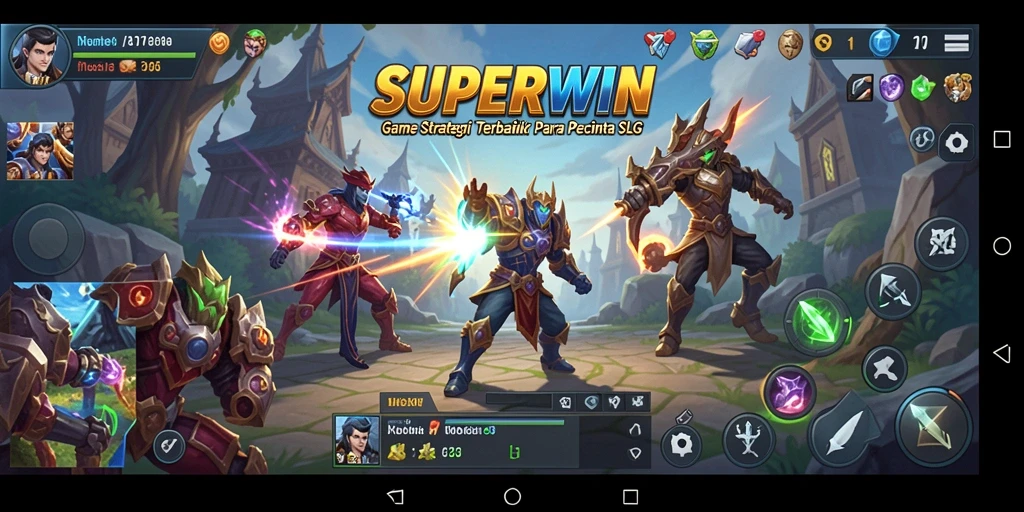 Tampilan gameplay menawan dari SUPERWIN yang penuh strategi.