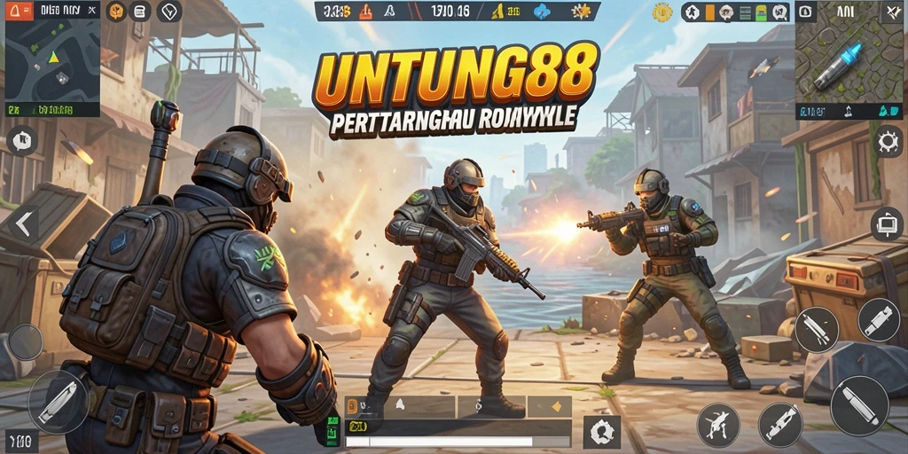 Tangkapan layar menampilkan aksi mendebarkan dalam UNTUNG88 Battle Royale.