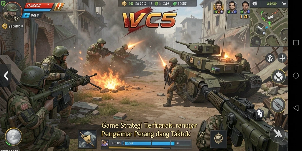 Gambar menunjukkan pertempuran strategis dan taktik di VC5.