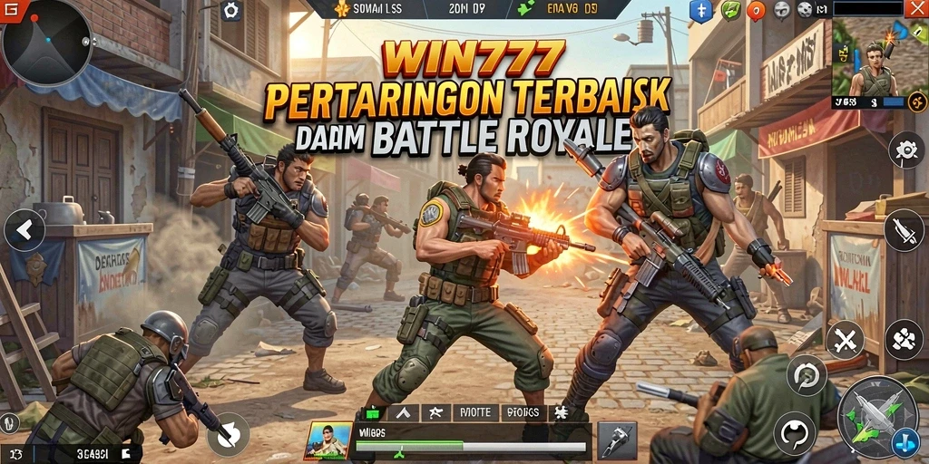 Gameplay seru WIN777 dalam aksi penuh pertempuran Battle Royale.